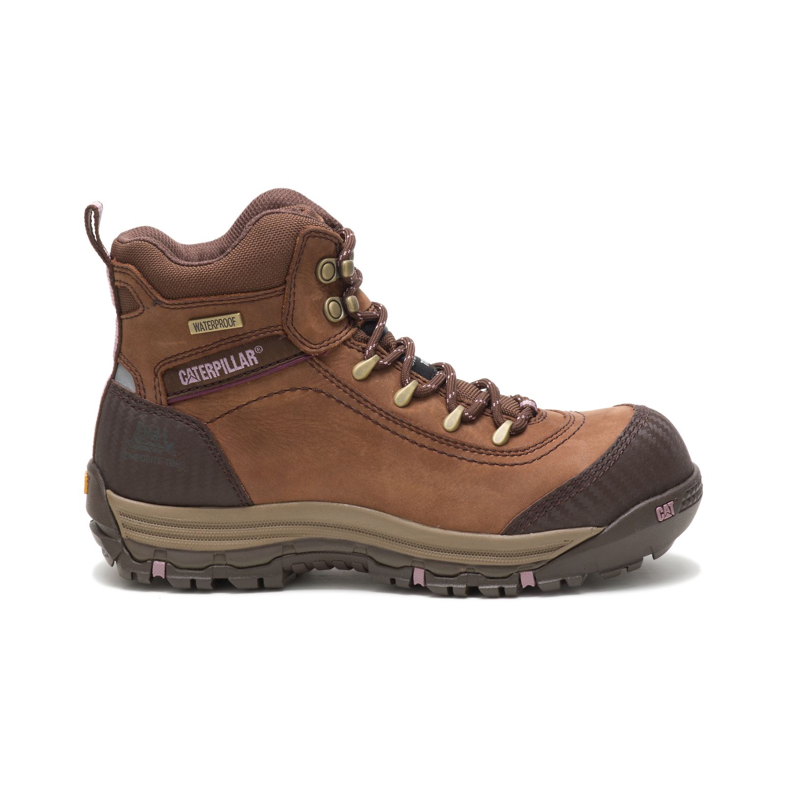 Caterpillar Boots Lahore - Caterpillar Ally Waterproof Composite Toe Womens Work Boots Brown (487061-OYD)